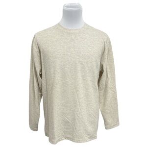 Benchline Men's Ivory Thermal Shirt Long Sleeve Crew Neck Size Large